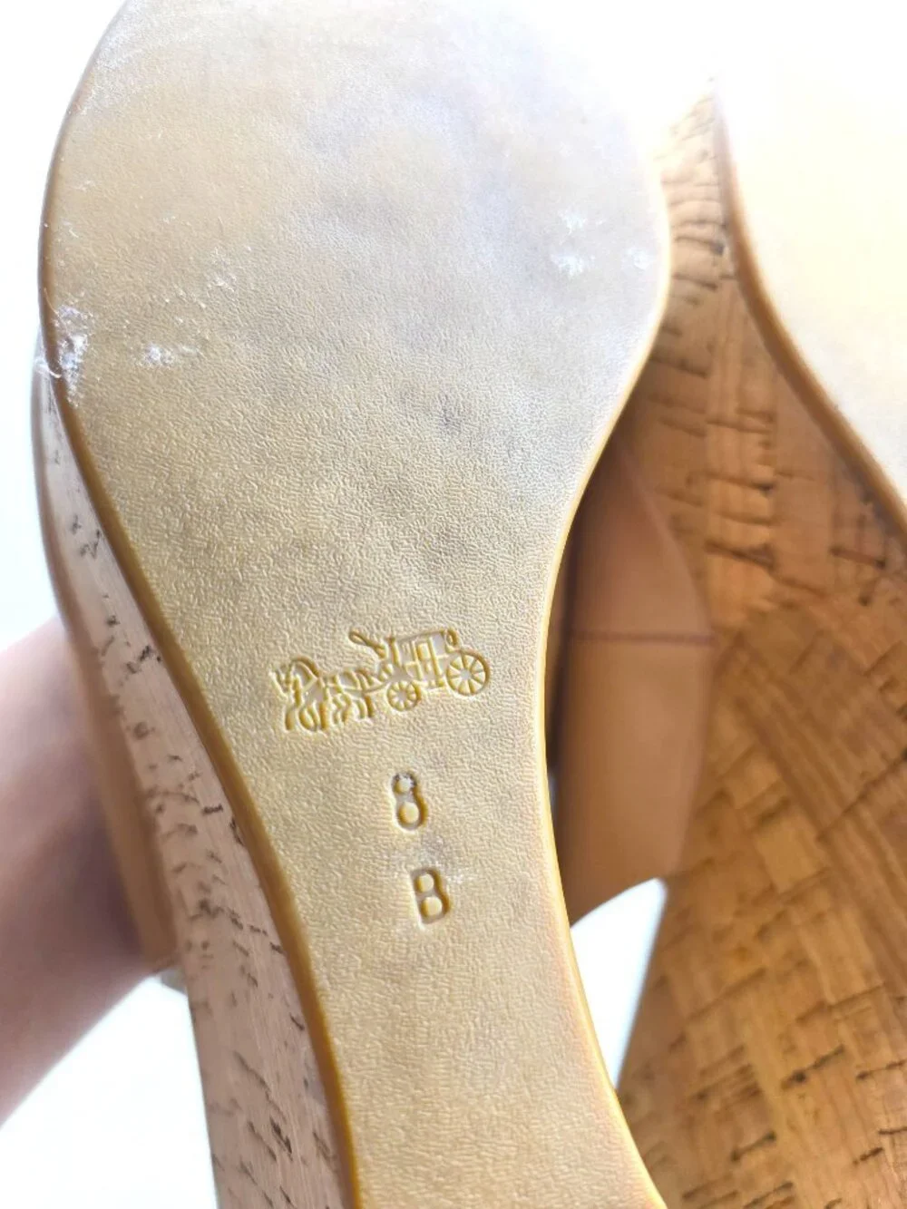 Coach tan patent
